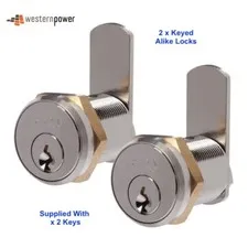 Western Power & Gas Utilities Keyed Alike Cam Lock Pair   -With 2 Keys-Free Post