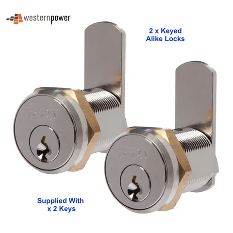 Western Power & Gas Utilities Keyed Alike Cam Lock Pair   -With 2 Keys-Free Post