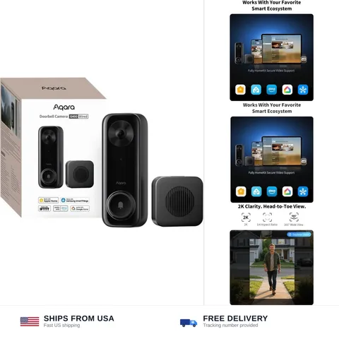 Aqara Doorbell Camera G400 with Chime, Wired/PoE, HomeKit Secure Video,IP65 |...