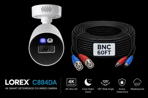 Lorex C884DA-SERIES 4K Smart Deterrence CVI Wired Bullet Camera - White
