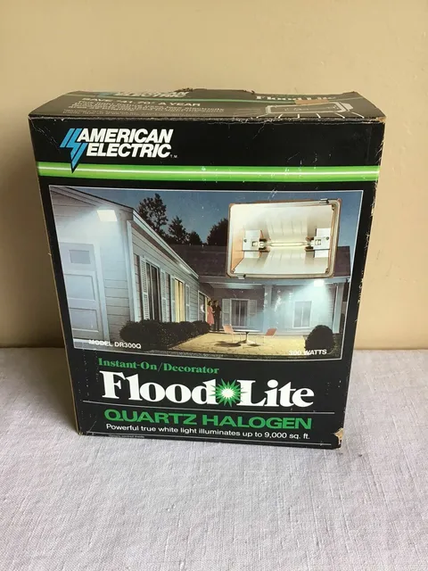  American Electric Instant On Decorator Household Safety Flood Lite Halogen 