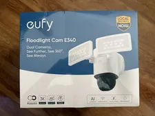 eufy Security Floodlight Cam E340 Dual Cameras 3K 360 Pan Tilt New Sealed