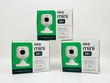 LOT OF 3x Blink Mini 2K+ Indoor Outdoor Plug-In Security Camera Color Night