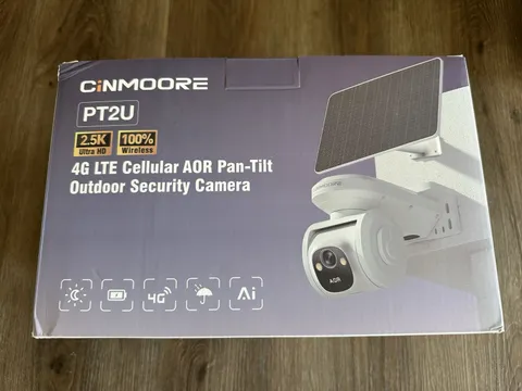 Cinmoore CM-PT2U 4G LTE Cellular Security Cameras Wireless Outdoor  Solar