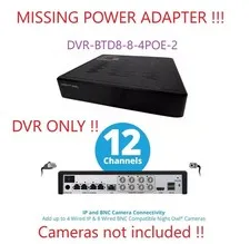 Night Owl DVR-BTD8-8-4POE-2 Hybrid 12-Channel Wired Security DVR ONLY NO ADAPTER