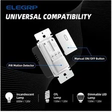 Slim Profile Motion Sensor Switch, 300W LED/CFL/Incandescent