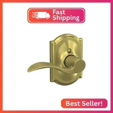 SCHLAGE Accent Non-Turning Dummy Door Handle, Left Handed, Satin Brass