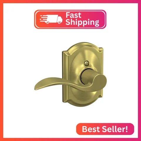 SCHLAGE Accent Non-Turning Dummy Door Handle, Left Handed, Satin Brass