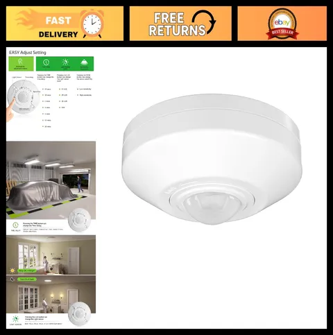 12V 24V Low Voltage Ceiling PIR Motion Sensor Detector, 360° Field of View, 10A,