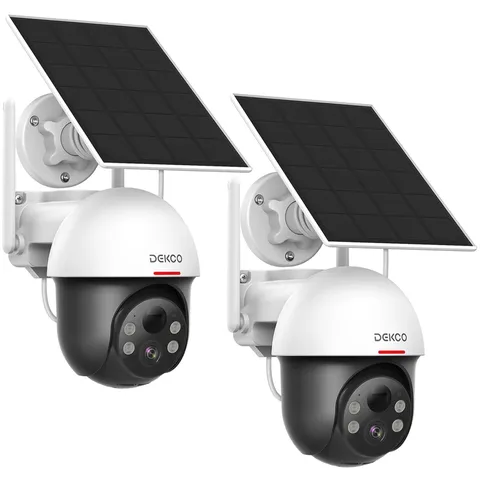 Security Cameras Wireless Outdoor, Solar Powered, True 2K, 2-Pack