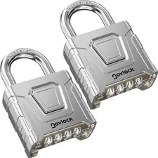 NovLock Outdoor Combination Lock, Weatherproof, Large Heavy Duty Padlock | Cu...