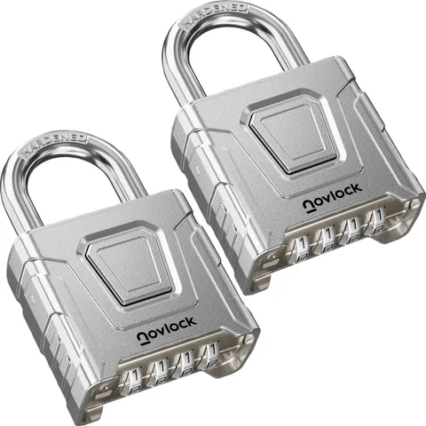 NovLock Outdoor Combination Lock, Weatherproof, Large Heavy Duty Padlock | Cu...