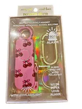 Personal Alarm Keychain with LED Flashlight SOS Alarm Cherry Simply Southern
