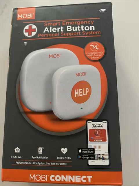 New MOBI Emergency Alert Button Smart Wireless Caregiver Support Monitoring
