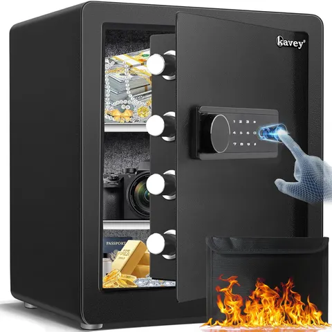 2.0 Cub Fingerprint Home Safe with Adjustable Shelf and Dual Alarm Mute Mode