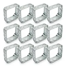 Qlvily 12 Packs Square Extension Ring, 4" L X W Electrical Box Silver 