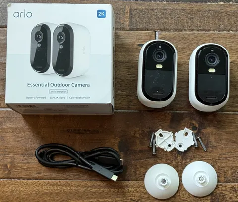 Arlo Essential Outdoor 2K (2nd Gen) Wireless Security Camera 2-Pack (VMC3250)
