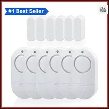 6 Pack Door Window Alarm 120 DB Security Chime White Easy Install Home Safety