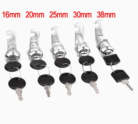 Thread Cam Lock for File Cabinet Mailbox Drawer Cupboard Desk Locker + 2 Keys