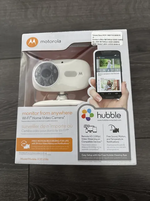 Motorola FOCUS86 Wi-fi HD Home Security Video Camera Digital Zoom Hubble