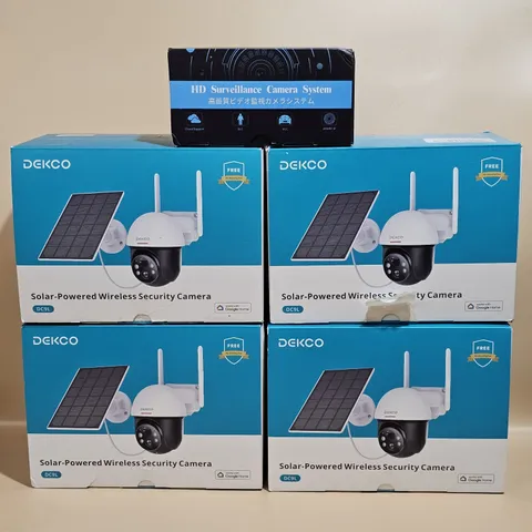 4 DEKCO WiFi Rotating Outdoor Solar Dome Home Security Camera Lot Open Box