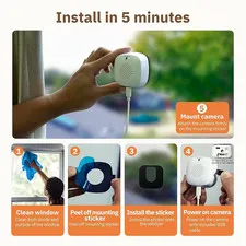 Mini Window Camera Replaces Outdoor Cameras 2 4 5GHz WiFi 3MP Resolution Full