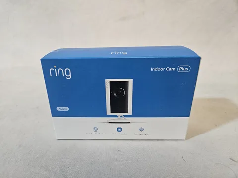 Ring Indoor Cam Plus, Plug-In, Retinal Vision 2K ~White ~ **NEW and SEALED**