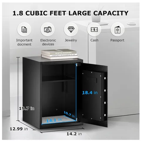 Large Safe Box with Digital Lock - 1.8 Cu.ft/-