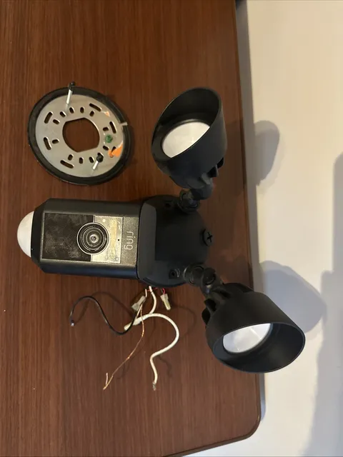 Ring Floodlight Cam Wired Plus Outdoor Wired Full HD Surveillance Camera - Black