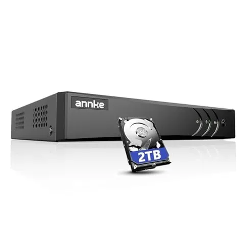  3K Lite 8CH Digital Video Recorder, H.265+ Hybrid 5-in-1 DVR with AI 