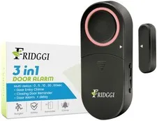 3-in-1 Alarm - Door Left Open Chime with Delay, 0/5/10/30/60 Seconds, Black