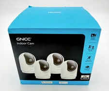 4-pk GNCC 2K Indoor Security Cams, Motion Detection Pet/Dog/Baby, Two-Way Audio