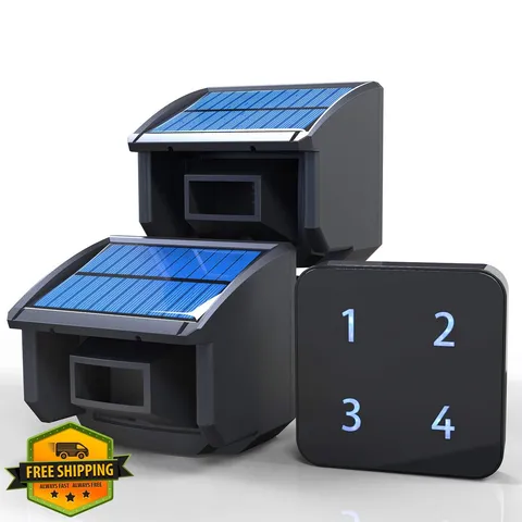 HTZSAFE Solar Driveway Alarm 1 Receiver 2 Sensors
