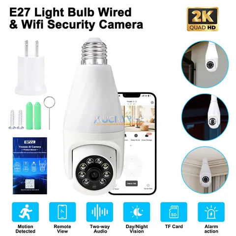 360° 5G WI-FI Security Camera Light Camera IR Night Vision Smart Two-way Audio