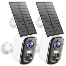 2K Solar Camera Outdoor Wireless, WiFi Cameras for Home Security with Solar Pane