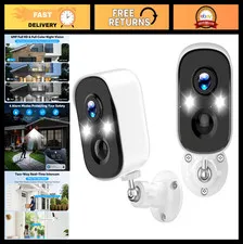 2 Pack Wireless Outdoor Security Cameras, 4MP, Color Night Vision, Motion Detect
