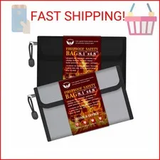 Small Money Bag (8.1“ × 4.8”)，Zippered Fireproof Waterproof Document Bag， Safe F