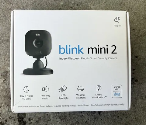 Blink Mini 2 Smart Security Camera 2nd Gen Indoor Outdoor Black 1080p HD Alexa