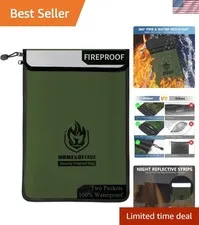 High-Visibility Fireproof Document Organizer - 15”x 11”, Waterproof Protection