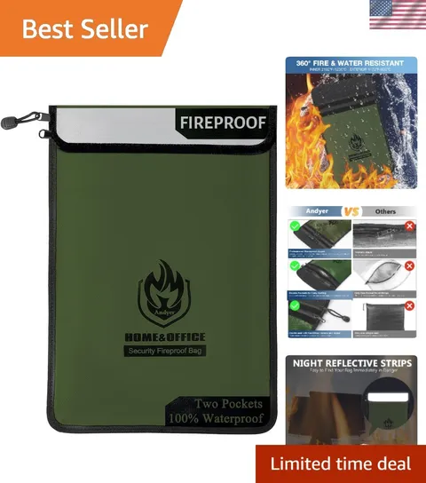 High-Visibility Fireproof Document Organizer - 15”x 11”, Waterproof Protection