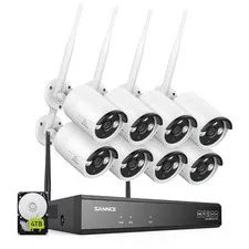 SANNCE 5MP 8CH NVR Wireless 3MP Two Way Audio Outdoor AI Security Camera System