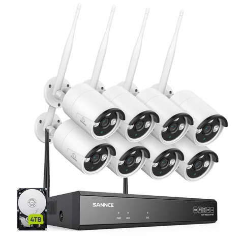 SANNCE 5MP 8CH NVR Wireless 3MP Two Way Audio Outdoor AI Security Camera System