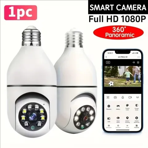 E27 Bulb Surveillance Outdoor Security Camera Automatic Night Vision Color Indoo
