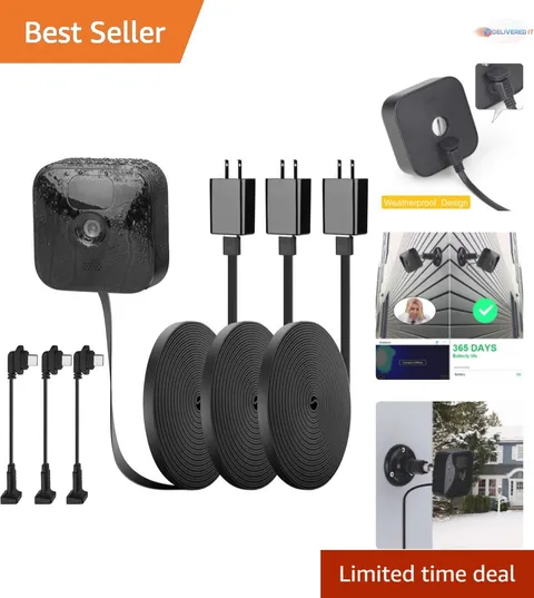 Power Cable 25ft Weatherproof Flat Charger for Blink Outdoor Camera 2 Pack