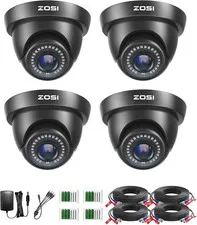 4 Pack 1080P 1920TVL HD-TVI Dome Security Cameras,Night Vision,2Mp Indoor Outdoo
