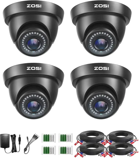 4 Pack 1080P 1920TVL HD-TVI Dome Security Cameras,Night Vision,2Mp Indoor Outdoo