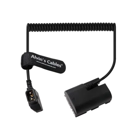 E6NH Dummy Battery to D-Tap Coiled Cable for Canon-R5C
