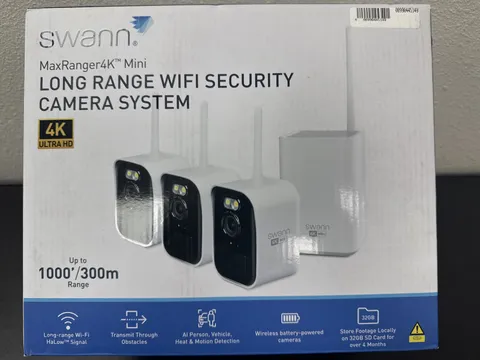 Swann MaxRanger Mini 4K Wireless Security System, 3-Pack