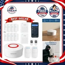 Wireless Home Alarm System 15-Piece WiFi Kit GRSICO Alexa App Alerts