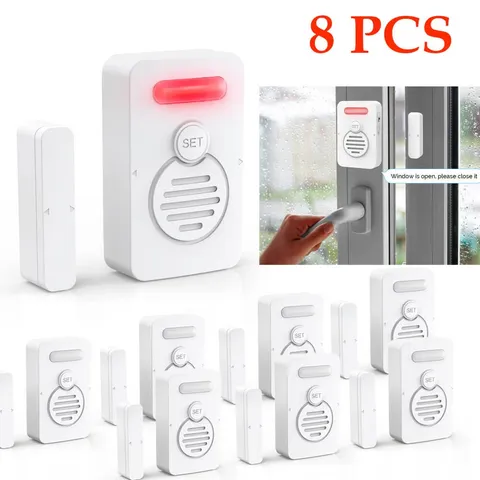 Entry Door Alarm Wireless Voice Windows Reminder Loud 90 dB for Home Security ×8